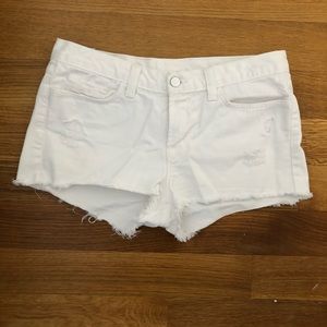 J Brand white jean shorts